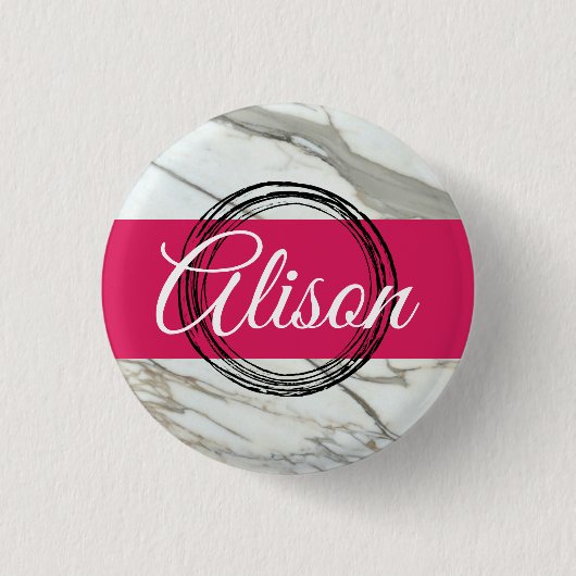 Meisjes marmer roze aangepaste sleutelhanger voor ronde button 3,2 cm (Voorkant)