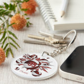 Meisjes Maroon basketballen sterren Sleutelhanger (Voorkant Rechts)