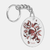 Meisjes Maroon basketballen sterren Sleutelhanger (Voorkant Links)