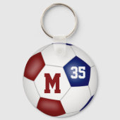 Meisjes Maroon Blauw Voetbal Team Leden Geschenken Sleutelhanger (Achterkant)