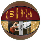 Meisjes Maroon, Goud, Persoonlijke Basketball Ball Basketbal (Voorkant)