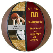 Meisjes Maroon, Goud, Persoonlijke Basketball Ball Basketbal (Verticaal)