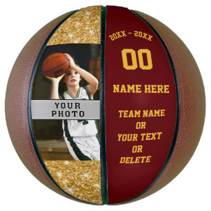 Meisjes Maroon, Goud, Persoonlijke Basketball Ball Basketbal