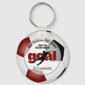 Meisjes Maroon Zwart Voetbal Team Lid Geschenken Sleutelhanger (Voorkant)