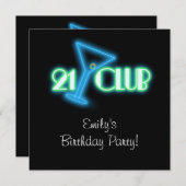 Meisjes Martini 21e verjaardag Kaart (Voorkant / Achterkant)