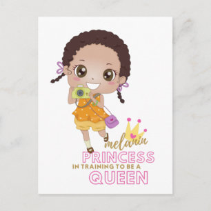Meisjes MELANIN Princess in training voor koningin Briefkaart