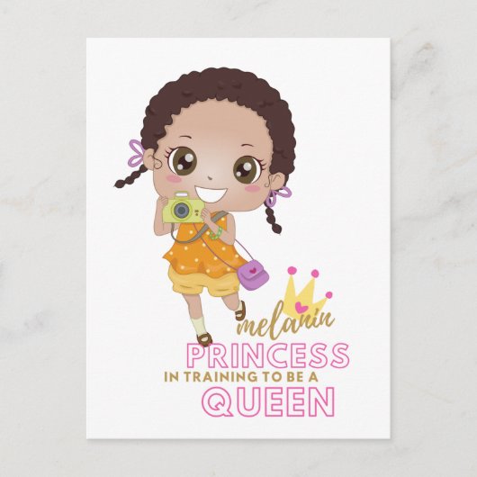 Meisjes MELANINE Prinses In Opleiding Om Koningin  Briefkaart (Voorkant)