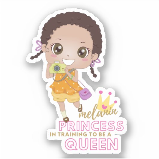 Meisjes MELANINE Prinses In Opleiding Om Koningin  Sticker (Voorkant)