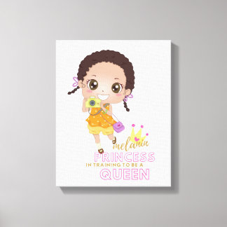Meisjes MELANINE Prinses In Opleiding Tot Koningin Canvas Afdruk