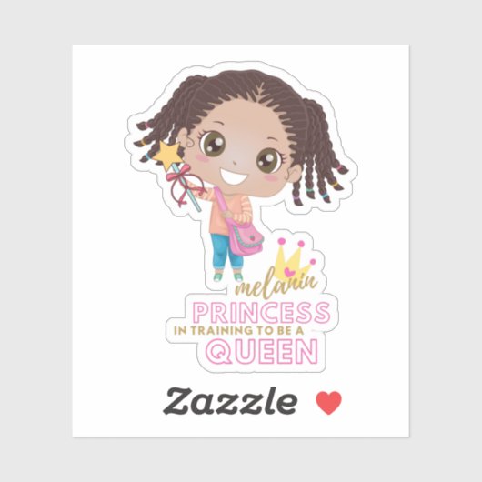 Meisjes MELANINE Prinsessen Training Om Koningin T Sticker (Vel)