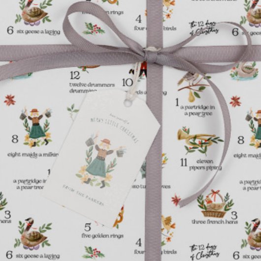 Meisjes melken | 12 dagen kerstvakantie cadeaulabel