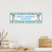 Meisjes Mermaid Birthday - Gepersonaliseerd Poster (Keuken)