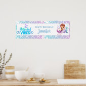 Meisjes Mermaid Birthday - Gepersonaliseerd Poster (Keuken)