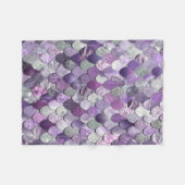 Meisjes Mermaid Fleece Blanket - Paarse Zeemeermin (Voorkant (Horizontaal))