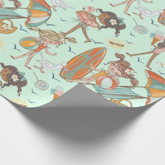 Meisjes met aanlooppapier cadeaupapier (Hoek)