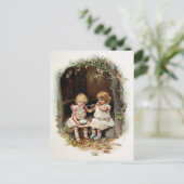  meisjes met bladerende bubbels briefkaart (Staand voorkant)