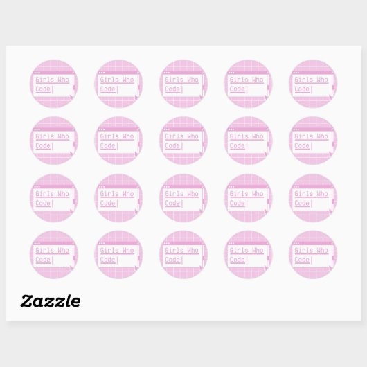 Meisjes met code ronde sticker (Vel)