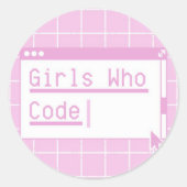 Meisjes met code ronde sticker (Voorkant)
