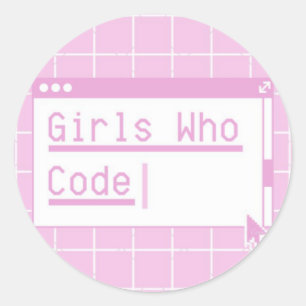 Meisjes met code ronde sticker
