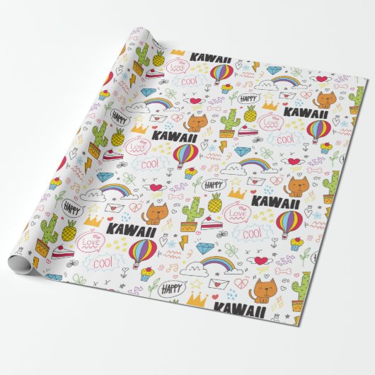 Meisjes met dampvulling cadeaupapier (Uitgerold)