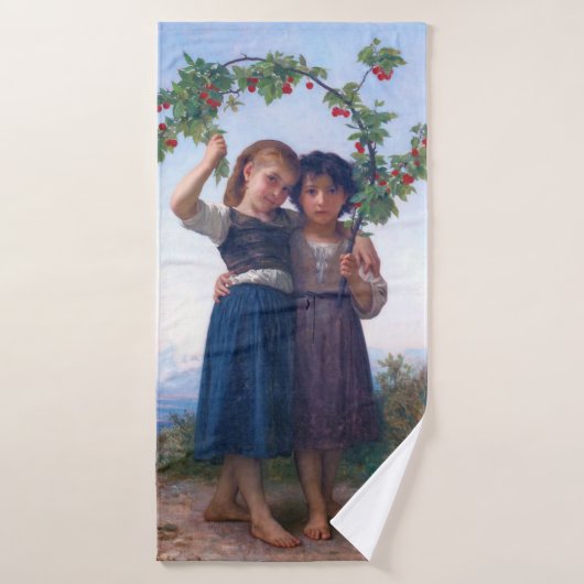 Meisjes met de Cherry Branch, Bouguereau Badhanddoek (Badhanddoek)