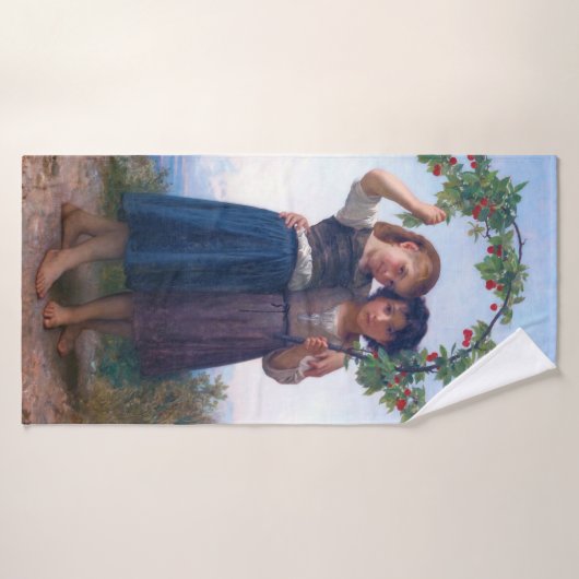 Meisjes met de Cherry Branch, Bouguereau Badhanddoek (Badhanddoek)