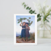 Meisjes met de Cherry Branch, Bouguereau Briefkaart (Staand voorkant)