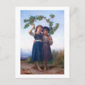 Meisjes met de Cherry Branch, Bouguereau Briefkaart (Voorkant)