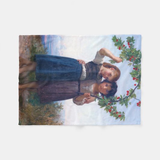 Meisjes met de Cherry Branch, Bouguereau Fleece Deken (Voorkant (Horizontaal))