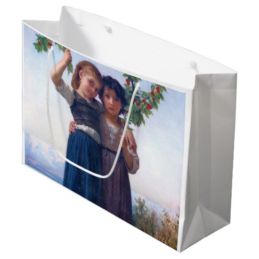 Meisjes met de Cherry Branch, Bouguereau Groot Cadeauzakje (Voorkant Gekanteld)