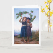 Meisjes met de Cherry Branch, Bouguereau Kaart (Gele Bloem)