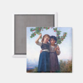 Meisjes met de Cherry Branch, Bouguereau Magneet (Voorkant / Achterkant)