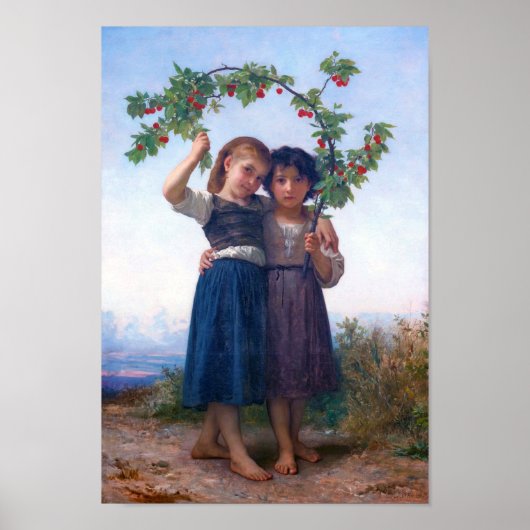Meisjes met de Cherry Branch, Bouguereau Poster (Voorkant)