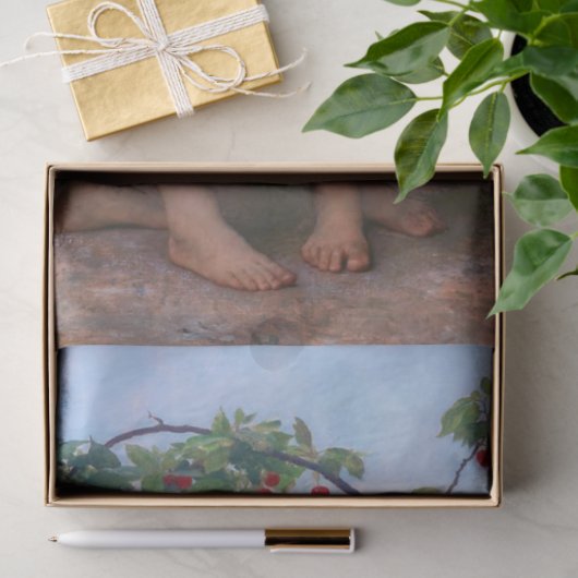 Meisjes met de Cherry Branch, Bouguereau Tissuepapier (Geschenk)