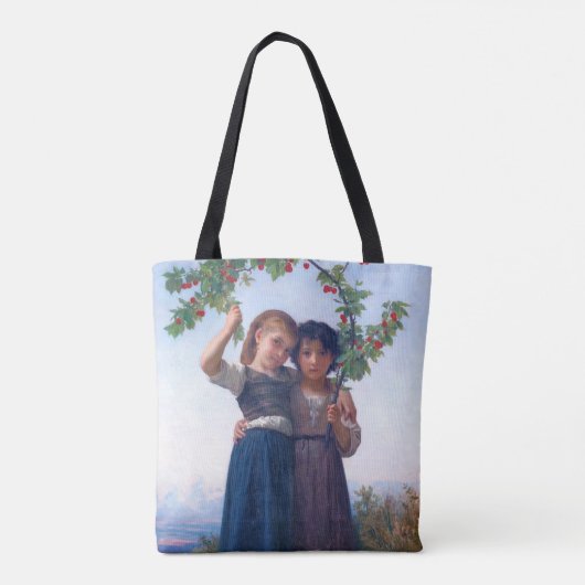 Meisjes met de Cherry Branch, Bouguereau Tote Bag (Achterkant)