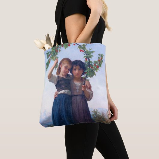 Meisjes met de Cherry Branch, Bouguereau Tote Bag (Dichtbij)