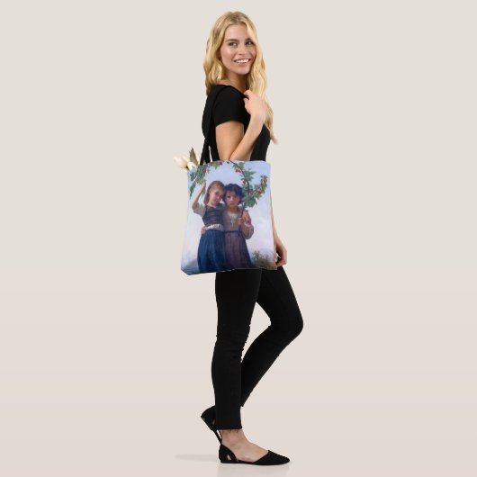 Meisjes met de Cherry Branch, Bouguereau Tote Bag (Op model)