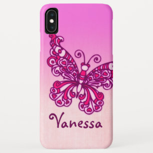Meisjes met de naam paarse roze vlinder Case-Mate iPhone case
