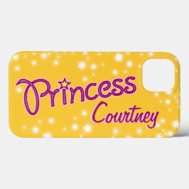 Meisjes met de naam princess star yellow roink Case-Mate iPhone case