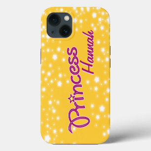 Meisjes met de naam princess star yellow roink iPhone 13 hoesje