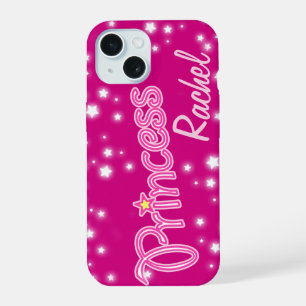 Meisjes met de naam roze princess ster, draagtas iPhone 15 case
