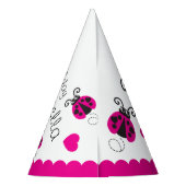 Meisjes met een hartladybug roze naam 2e verjaarda feesthoedjes (Achterkant)