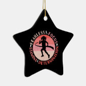 Meisjes met een indset - een onberispelijke spits keramisch ornament (Rechts)