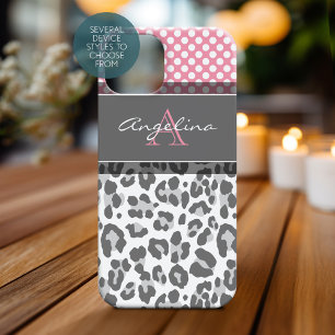 Meisjes met een luipaard printpatroon Aangepaste m iPhone 15 Case