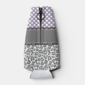 Meisjes met een luipaard printpatroon Aangepaste m Flesjeskoeler (Achterkant)