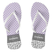 Meisjes met een luipaard printpatroon Aangepaste m Teenslippers (Voetbed)