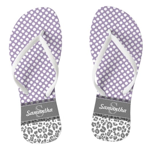 Meisjes met een luipaard printpatroon Aangepaste m Teenslippers (Voetbed)