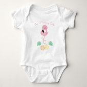 Meisjes met flockklep Funny Tropical Flamingo Pink Romper (Voorkant)