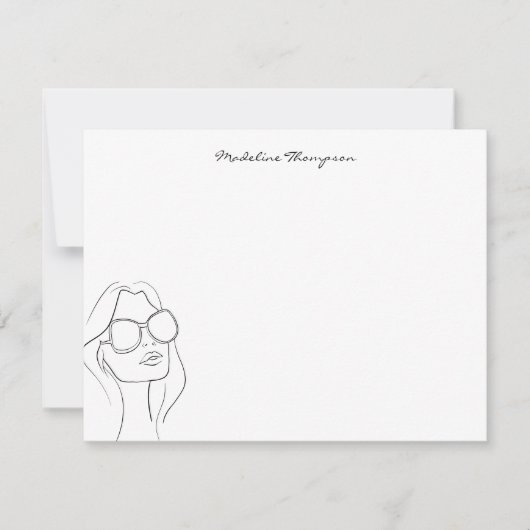 Meisjes met handgeschreven script Typografie Girl  Notitiekaartje (Voorkant)