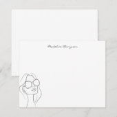 Meisjes met handgeschreven script Typografie Girl  Notitiekaartje (Voorkant / Achterkant)